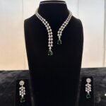 Diamond Necklace Set with Emerald Green Diamond